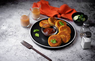 Potato spice patties, Aloo Tikki. Indian street food