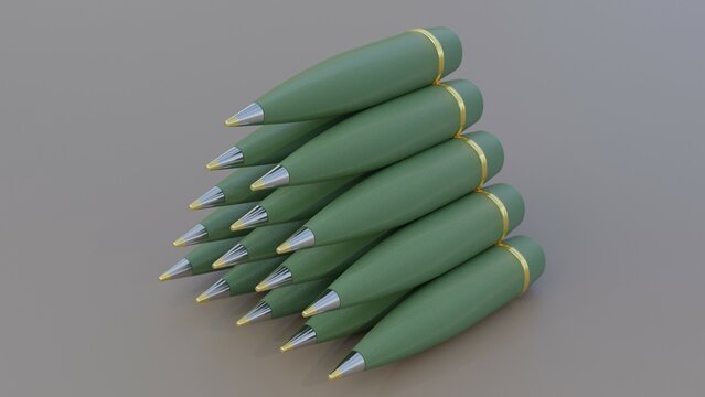Munition f&uuml;r Haubitzen, gr&uuml;n