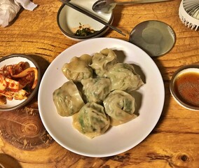 big dumplings with meat and vegetables korean food