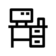 computer desk icon for your website, mobile, presentation, and logo design.