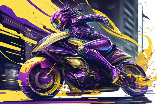 Illustration of a concept Motorcycle - Artistic Interpretation - Created with Generative ai