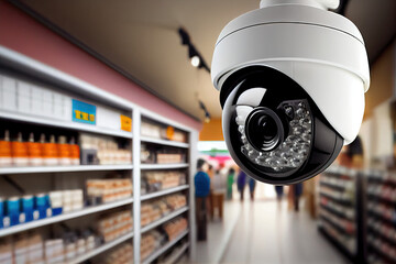 Security camera in store created with AI	