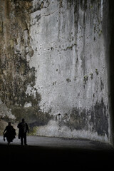 Artificial limestone cave in the city of Syracuse on the island of Sicily in Italy
