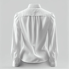 White blouse back view, mockup white clothes, white background, Generative AI