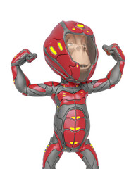 chimpanzee astronaut is strong