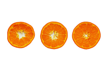 mandarin orange cut isolated background