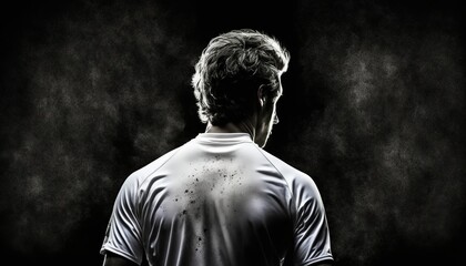 soccer or football player backview. highlight sports concept of a player. ai generative content