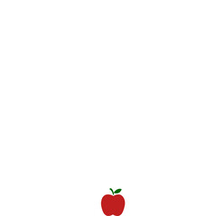 red apple on white