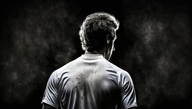 soccer or football player backview. highlight sports concept of a player. ai generative content