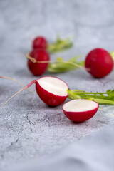 Fresh radish cut in half