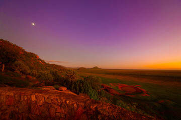 sunrise in savannah, view from safari hotel