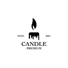 Flat candle logo design vector illustration