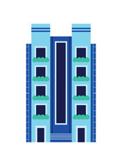 Fototapeta premium blue building flat