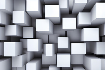 random-shifted white cube block boxes background wallpaper