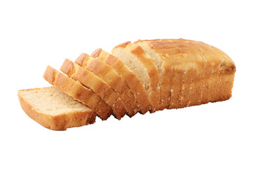 Sliced pound cake isolated on transparent background
