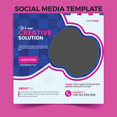 Vector social media post template, Food Social media post design, business social media post