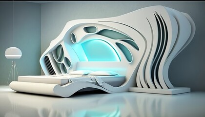 future bedroom with plastic design