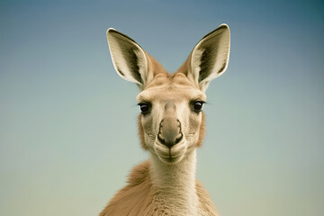 Obraz premium close up of a kangaroo made with generative ai