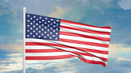 American flag background the sky