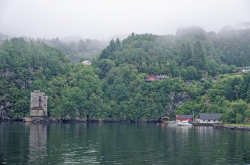 Fototapeta na wymiar Fjord coastline close to Bergen - Norway
