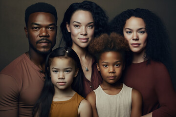 Fototapeta premium Portrait of happy family, generative AI