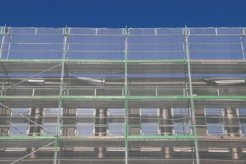 Protective net at construction site