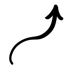 Arrow mark icon. Hand drawn arrow illustration. Vector isolated on white background.