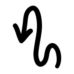 Arrow mark icon. Hand drawn arrow illustration. Vector isolated on white background.