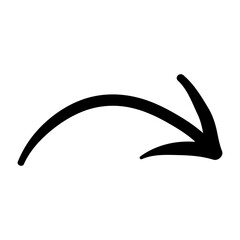 Arrow mark icon. Hand drawn arrow illustration. Vector isolated on white background.