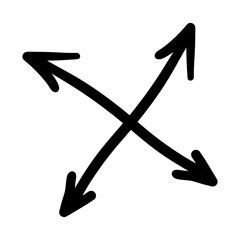 Arrow mark icon. Hand drawn arrow illustration. Vector isolated on white background.