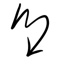 Arrow mark icon. Hand drawn arrow illustration. Vector isolated on white background.