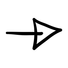 Arrow mark icon. Hand drawn arrow illustration. Vector isolated on white background.