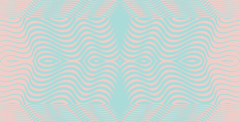 Abstract seamless pattern of blue and coral spots and wavy lines. Background composition in the form of an ornamental pattern. Vector illustration, EPS 10.