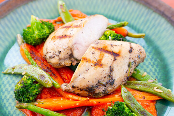Grilled chicken steak with vegetables