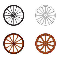 Fototapeta premium Old wooden wheel icon