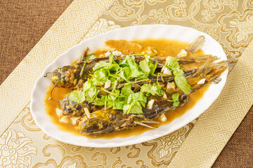 Northeast China local characteristic home cooking sauce grilled Gaya fish