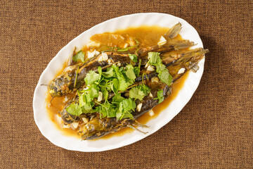 Northeast China local characteristic home cooking sauce grilled Gaya fish
