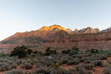 Zion national park at sunrise