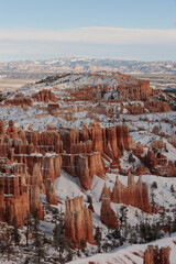 landscape of bryce canyon national park in winter