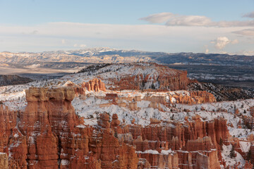 landscape of bryce canyon national park in winter