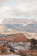 landscape of bryce canyon national park in winter