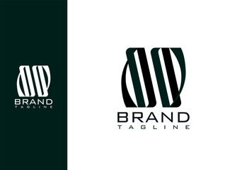 m , w ,u , v letters line logo modern design
