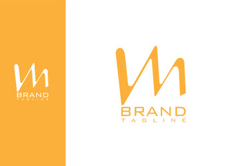 v and m letters modern simple logo design - obrazy, fototapety, plakaty