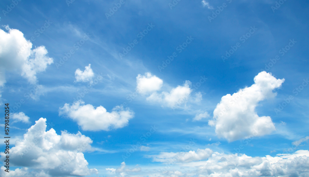 Wall mural blue sky white clouds