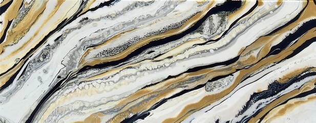 Abstract Black and Blue agate background with golden veins, fake painted artificial stone, marble texture, luxurious marbled surface, digital marbling Illustration - obrazy, fototapety, plakaty
