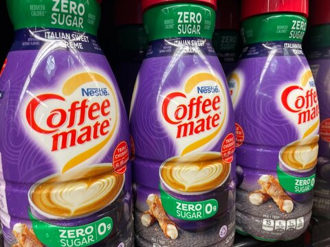 Grocery store Coffee Mate dairy creamer zero sugar