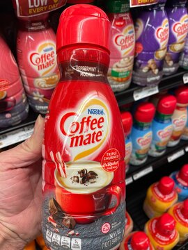 Grocery store Coffee Mate dairy creamer peppermint mocha
