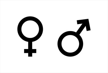Gender symbol, Female and male icon, Man and woman sign template Vector design Isolated on white background
