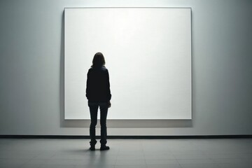 A Girl Standing In Front Of Blank Canvas, Generative AI