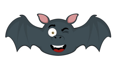 vector cartoon character illustration of a bat vampire animal winking eye
